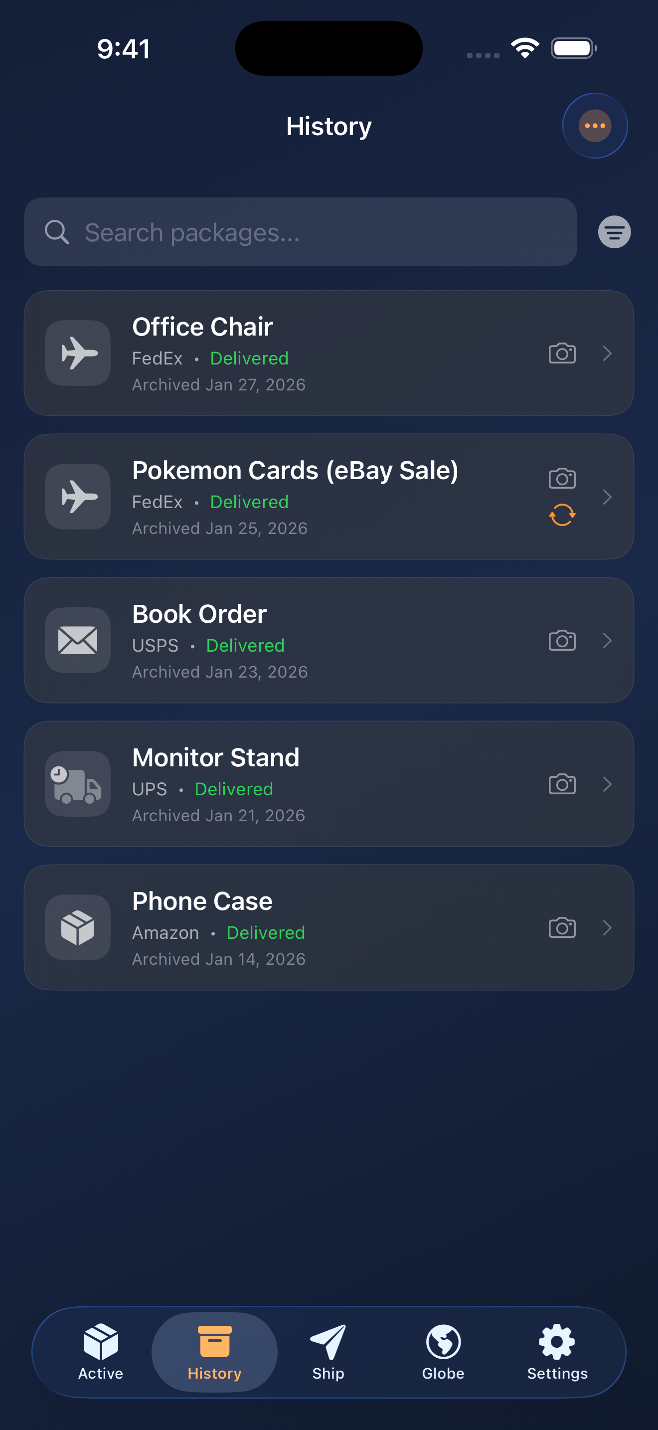 Delivery History